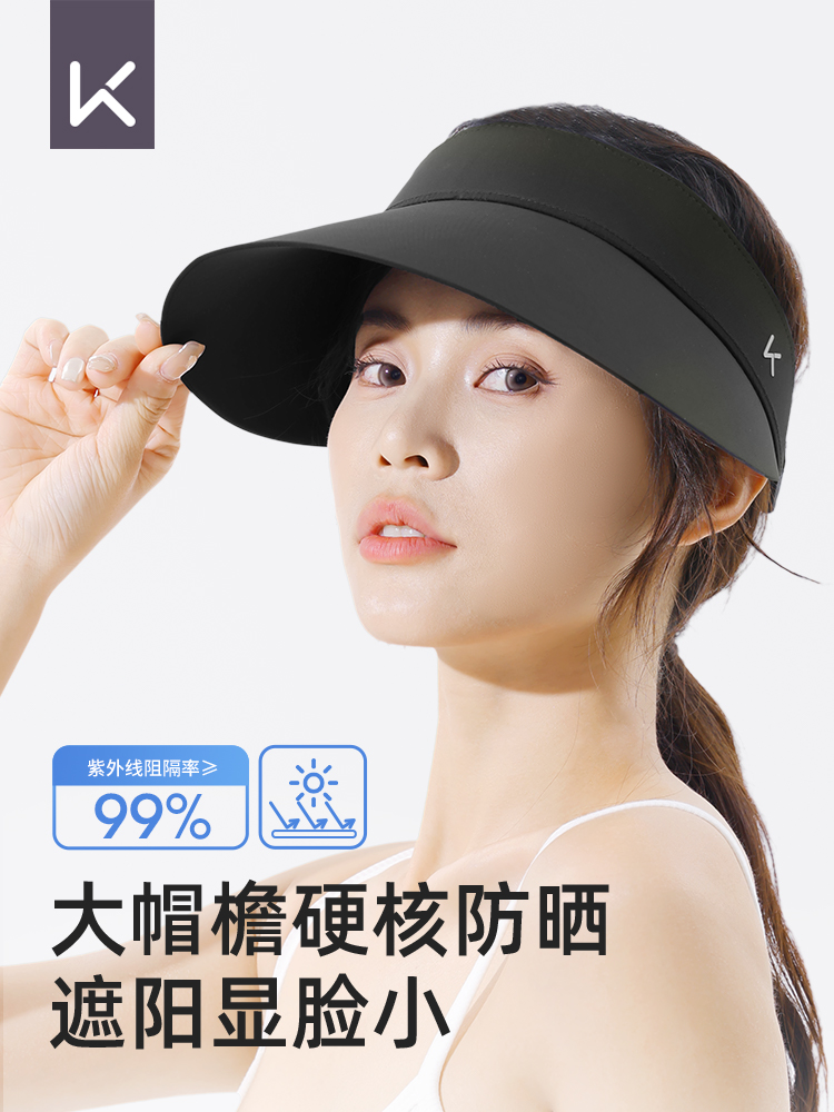 Keep Sun Protection Hat Women's Big Brim Show Face Small Summer Outdoor UV-Proof Cycling and Driving Full Face Crownless Sun Hat