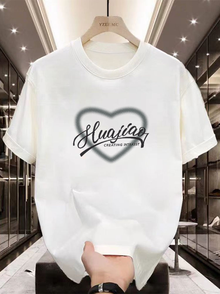 Women's Clothing in 13 Lines Summer New Arrival Shoulder Width Loose Slimming Cotton T-shirt Women's Casual All-Matching round Neck Short Sleeve Tops