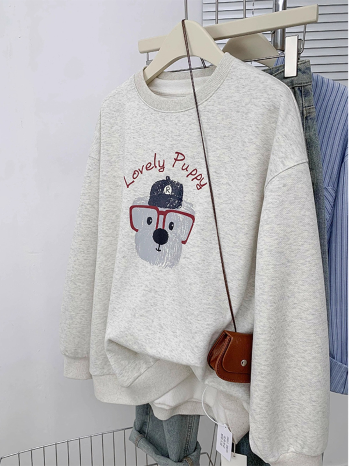 round Neck Sweatshirt Women 2025 New Arrival Fall and Winter Loose Velvet Thickened American Style Hooded Lazy Small Coat Tops