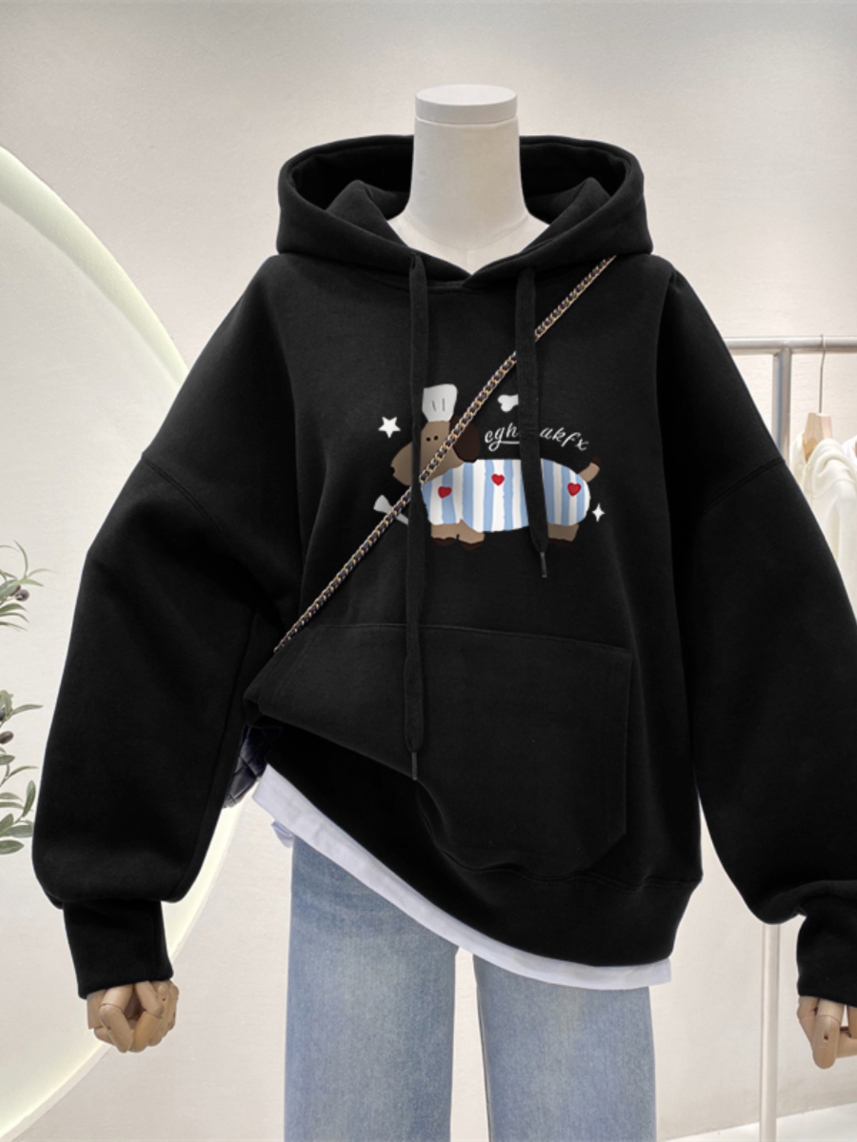 Plus Size Plus Size Ladies Korean Style Idle Style Hooded Autumn and Winter Fleece Sweater Female 2025 New Arrival Best Selling Loose-Fitting Coat Top