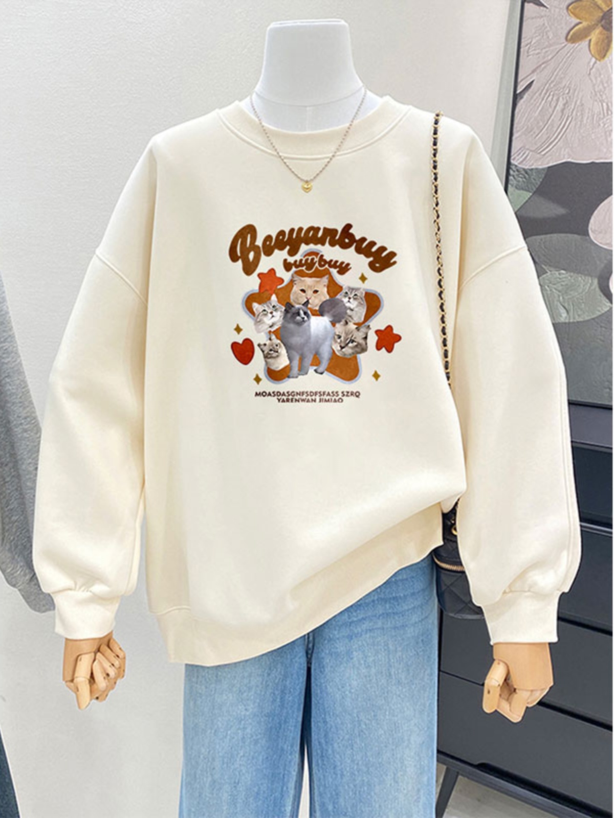 Idle Style round Neck Fall and Winter Velvet Padded plus Size Plus Size Ladies Loose Sweater Women 2025 New Arrival Oversize Coat Top