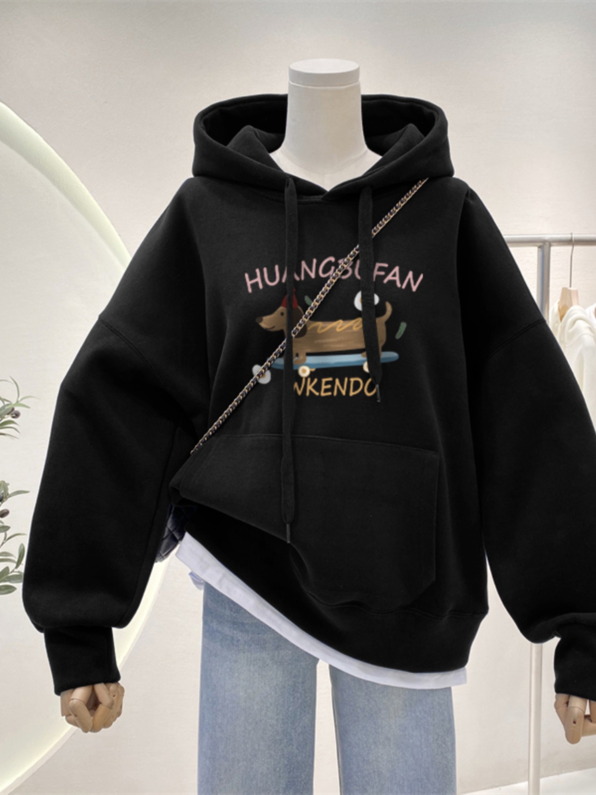 Jimo Sweatshirt Women's 2025 New Arrival Best Selling Hooded plus Size Women's Clothing Plus Size Ladies Fall and Winter Fleece-lined Thickened Loose-Fitting Jacket Fashion