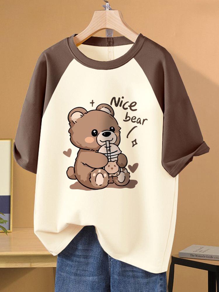 Raglan Sleeve Idle Style Plus Size Oversize Pure Cotton Short Sleeve T-shirt Female Stylish Niche Style Figure Flattering Belly-Covering Tops