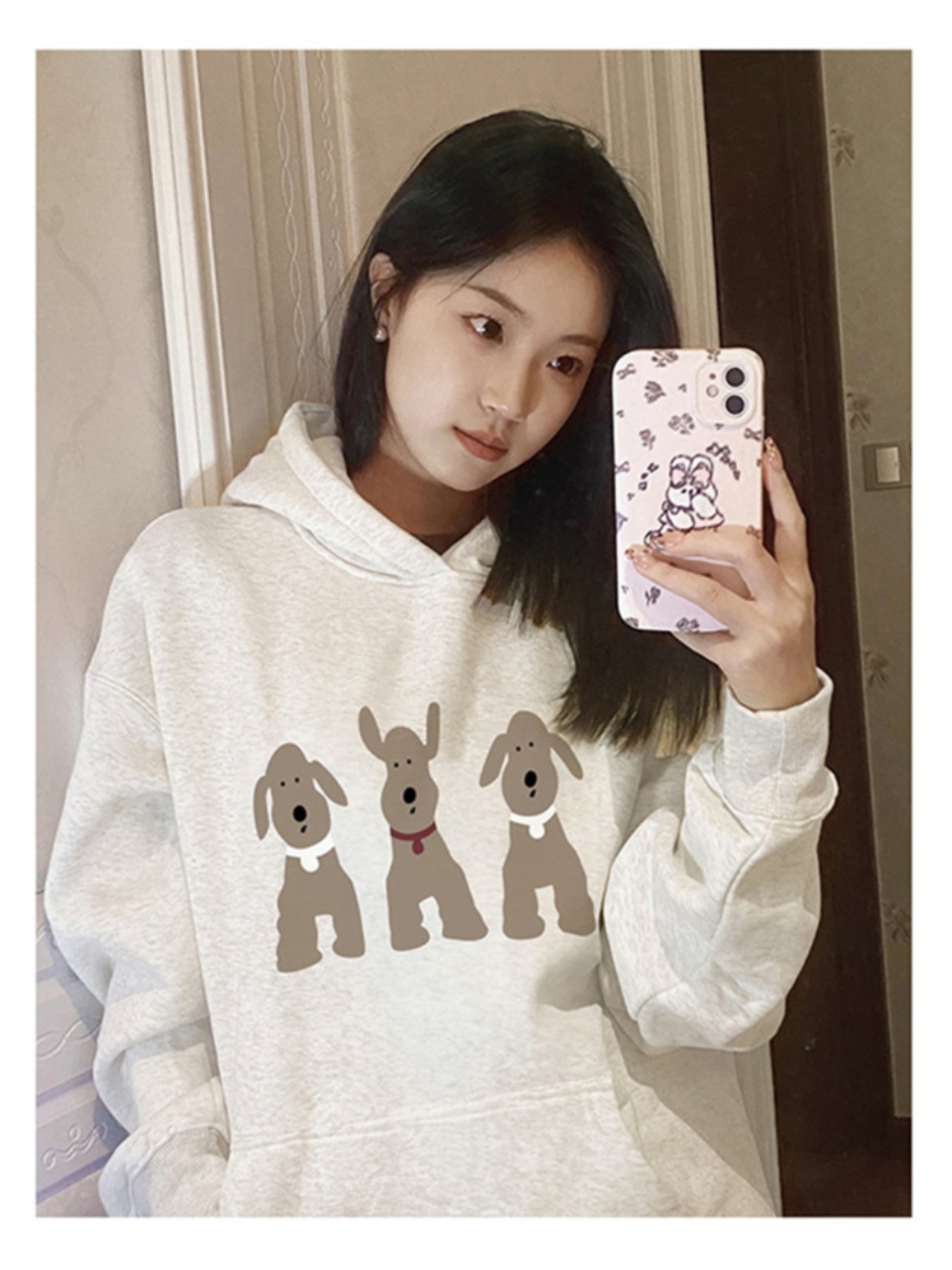Korean Style Idle Style Niche Style Chic Fall and Winter New Hoodie Female Plus Size Loose Plus Size Ladies Velvet Padded Thickened Coat