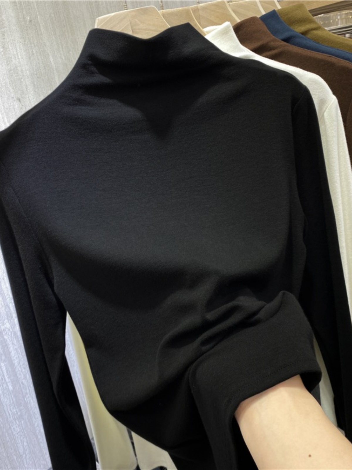 Autumn and Winter Thickening Sanding Warm T-shirt Undershirt