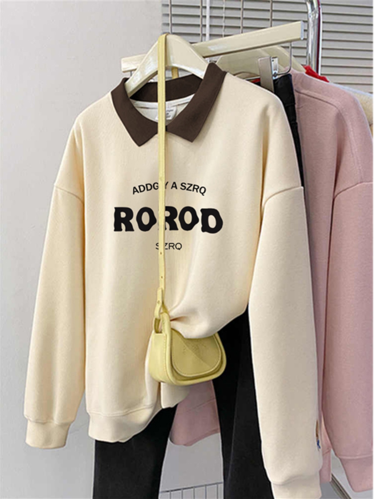 Polo Collar Plus Size Plus Size Ladies American Retro Autumn and Winter Fleece Sweater Female 2025 New Arrival Loose Slimming Belly-Covered Outwear