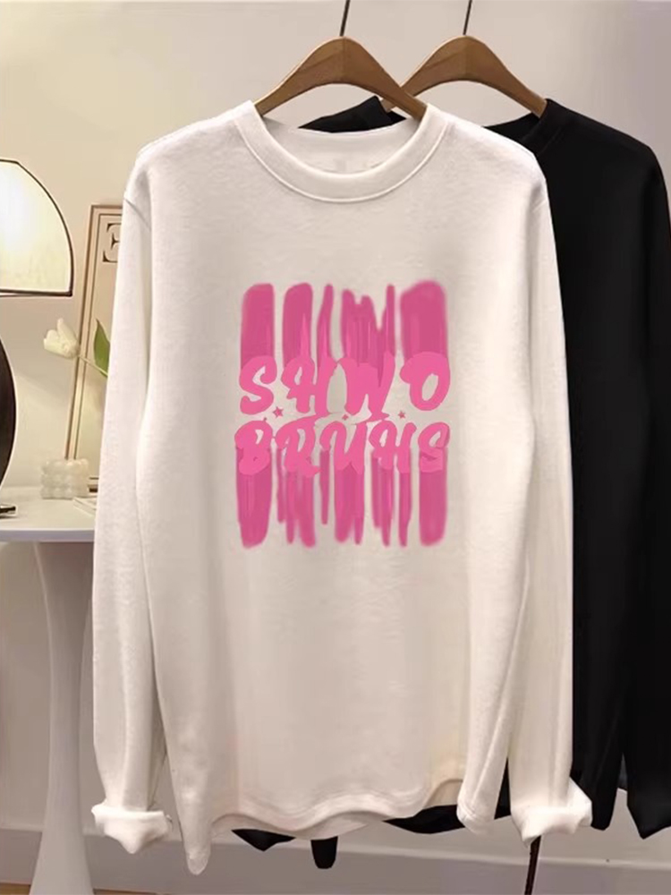 Dralon Plus size Chubby Girl Mid-Length Long sleeves Shirt Women 2025 New Base Shirt Loose Inner wear Can Be Worn outside Top