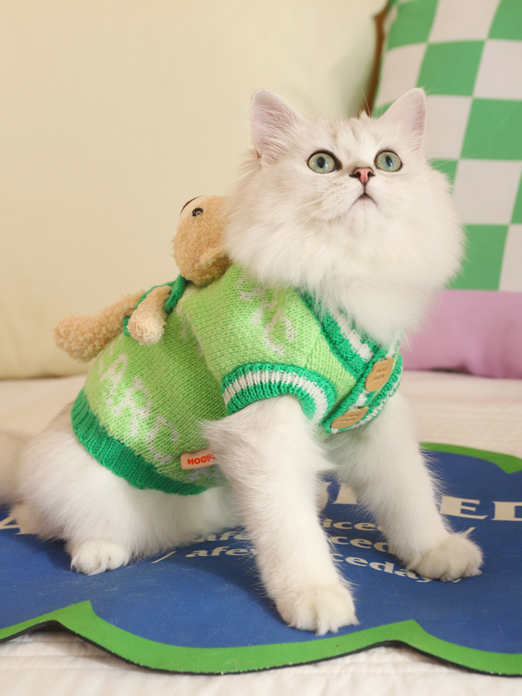 Cat Clothes Winter Clothing Kittens Winter Ragdoll Anti-Lint Fall and Winter Pet Cat Winter Kitten Heattech Sweater