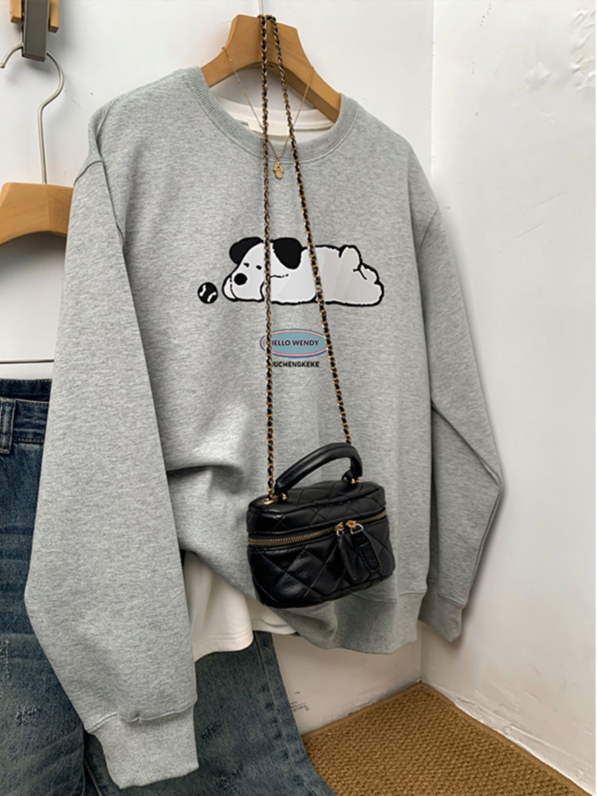 round Neck Plus Size Fall and Winter Fleece-lined Lazy Style Sweatshirt Female 2025 New Arrival Plus Size Ladies American Retro Small Coat Tide