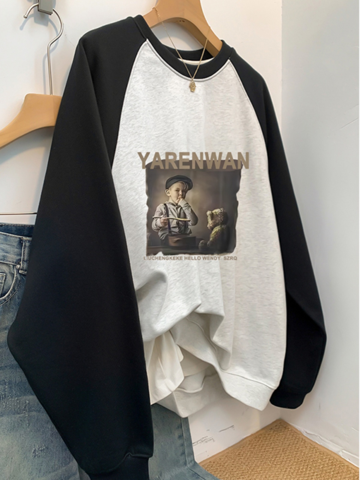 Fall and Winter Fleece-Lined Crew Neck Sweater Women 2025 New Arrival Plus Size Fat Mm' Loose and Idle National Style Hooded Long Sleeves Tops
