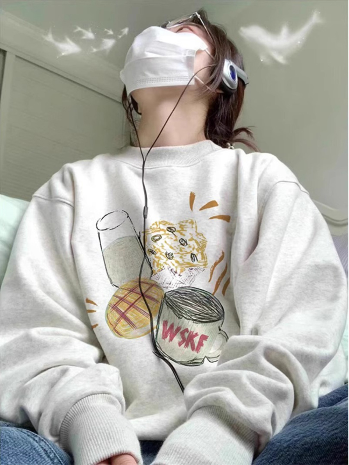 Fall and Winter Fleece-lined Thick round Neck Hoodless Sweater Female 2025 New Arrival Best Selling American Oversize Loose Top Wear