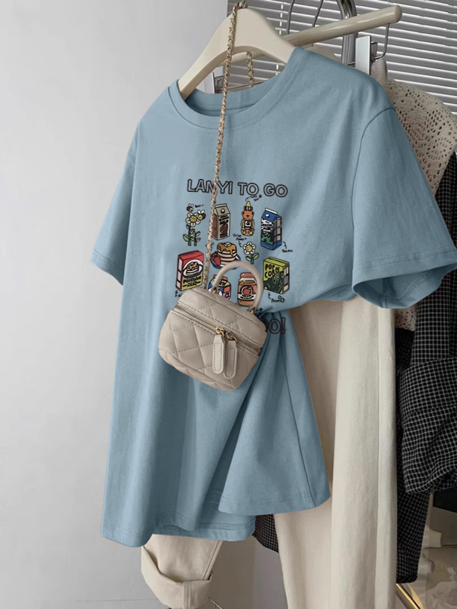 Plus Size Women's Clothing 2025 Summer New Arrival Flab Hiding Short Sleeve T-Shirt Female Plus Size Ladies Slim Looking Loose and Lazy Style Half Sleeve Tops