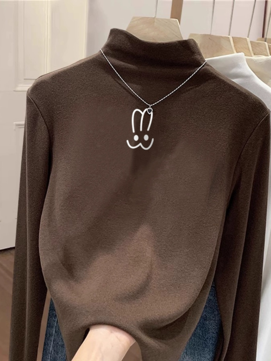 Plus Size Plus Size Ladies Half Turtleneck Silm Slim Looking Dralon Western Style Shirt 2025 New Arrival Women's Fall and Winter Inner Wear Top Clothes