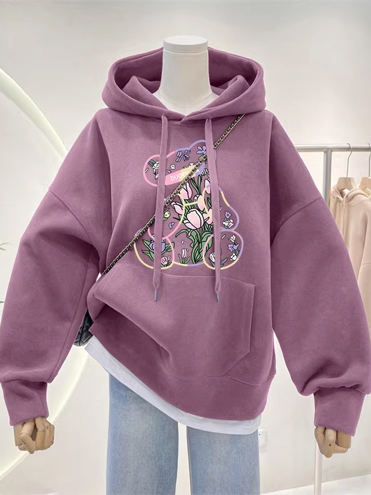 Bear Thick Oversize Loose Hooded Sweater