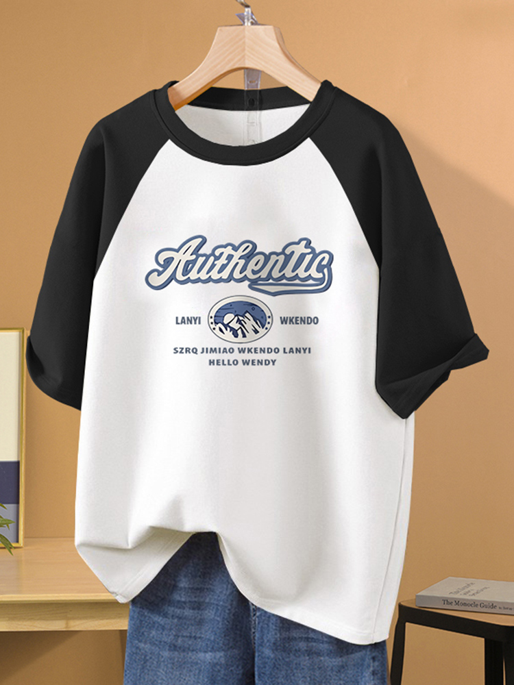 100.00kg Plus Size Ladies Raglan T-Shirt Women's Short Sleeve 2025 Summer Stylish Niche Style Plus Size Loose Slim Looking Top T-shirt
