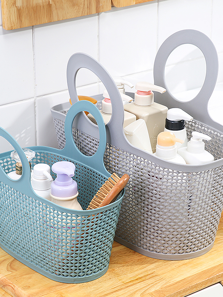 Bath Basket Satchel Soft Bathroom Bath Basket Female Korean Style Wash Bath Blue Storage Box Basket Bath Foldable