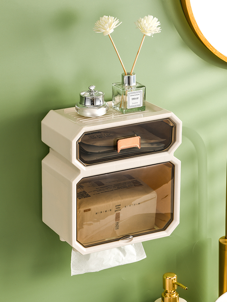 Waterproof Wall-Mounted Toilet Rack Tissue Box