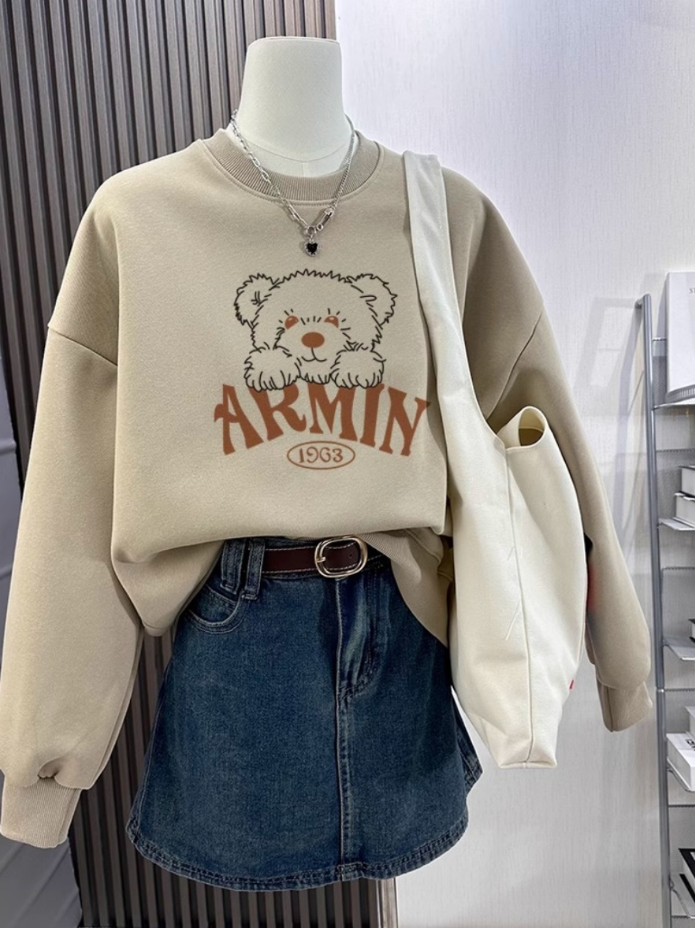 Fleece-lined Thickened Autumn Winter New Pullover Women's 2025 New Western Style plus Size Plus Size Ladies Loose-Fitting Non-Hoodie Outwear Top Clothes
