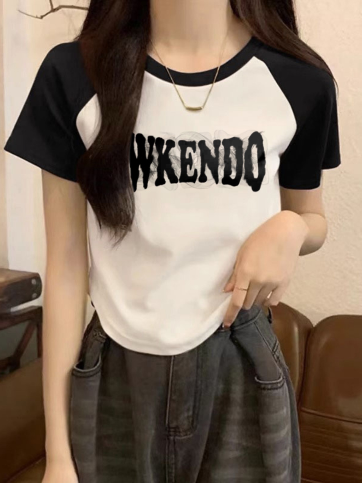 2025 New Arrival Summer Slimming Silm Short Plus Size Plus Size Ladies Top T-shirt Women's Sexy Short Sleeve T-shirt Ins Fashion