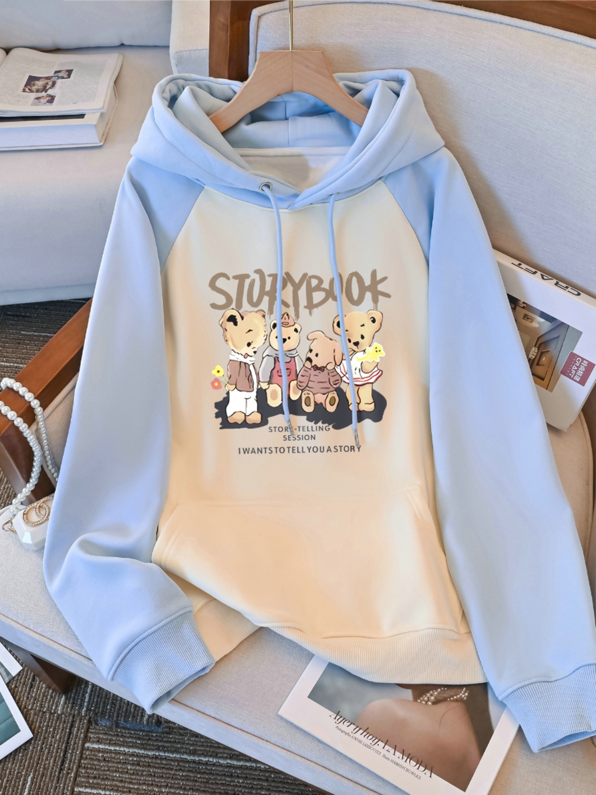 Plus Size Plus Size Ladies Slim Looking Belly Covering Raglan Hooded Sweatshirt Women Fall and Winter Fleece-lined Oversize Loose Lazy Coat