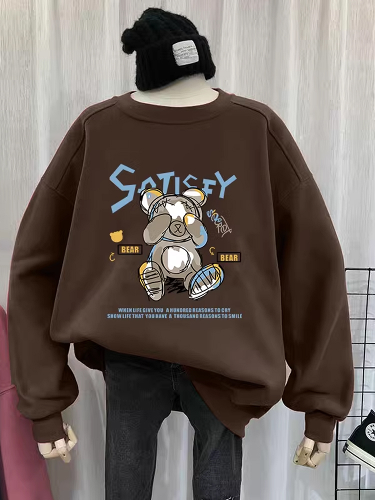 Comfortable Retro Large-Size Thickened Ins Sweater for Plump Girls