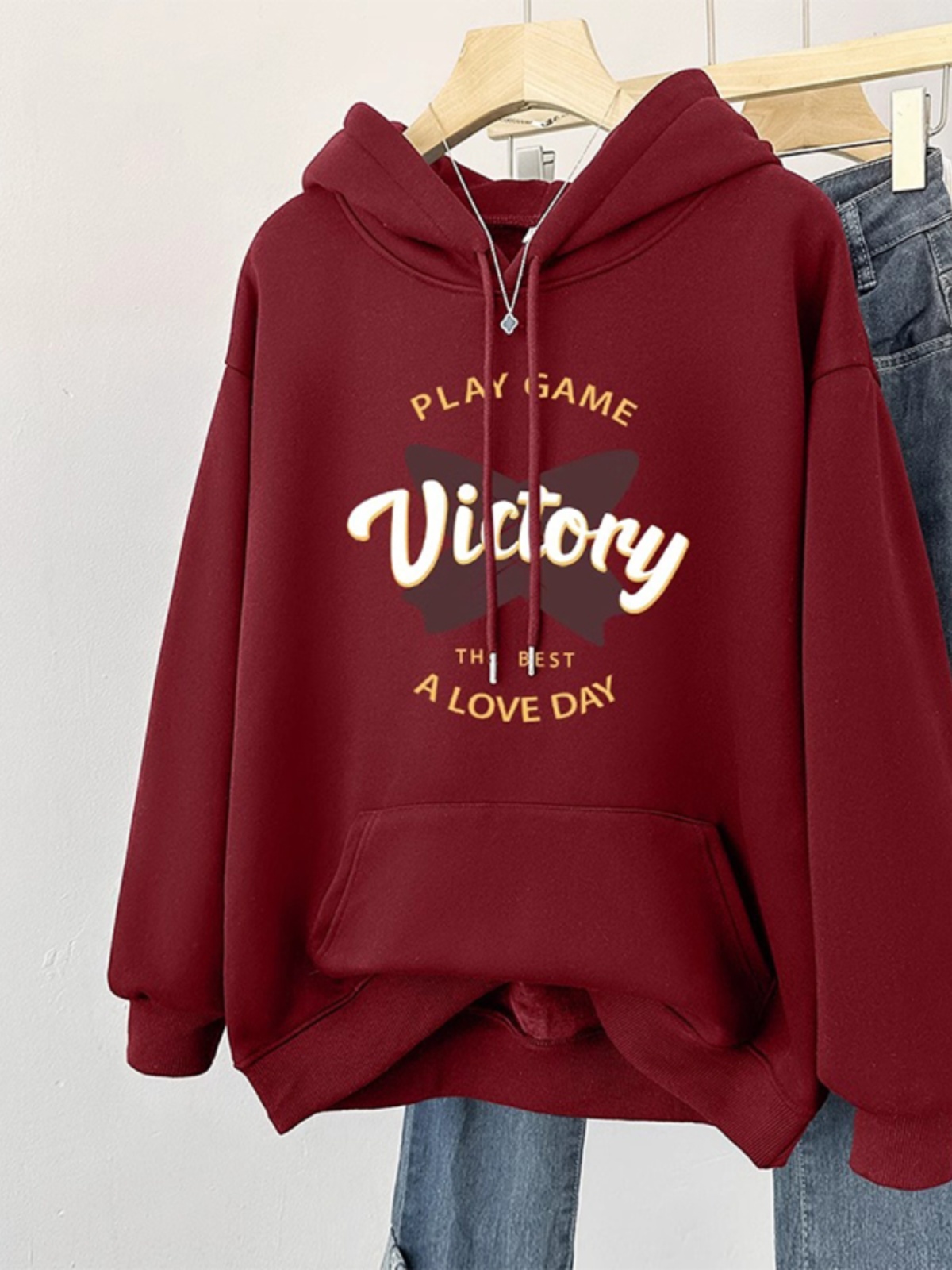 Red Hoody Plus Size Sweatshirt Female 2025 Fall and Winter New Arrival American Style Loose Idle Style Oversize Fleece Padded Coat