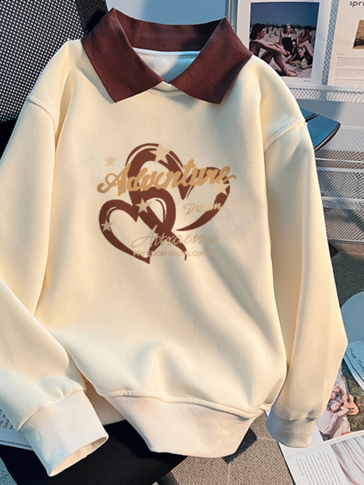 Polo Collar Plus Size Plus Size Ladies Loose Sweater Female 2025 Fall and Winter New Arrival Best Selling Fleece-lined Thickened Lazy Coat Tide