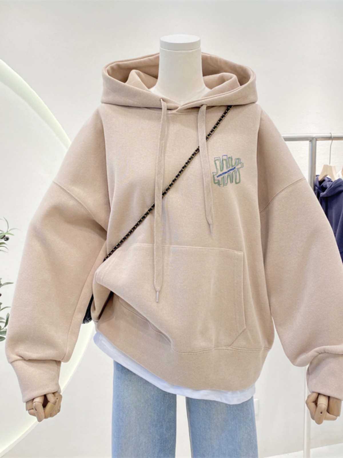 2025 New Arrival American Retro Hooded Sweatshirt Women's Plus Size Oversize Fleece-lined Thickened Loose-Fitting Jacket Top Clothes