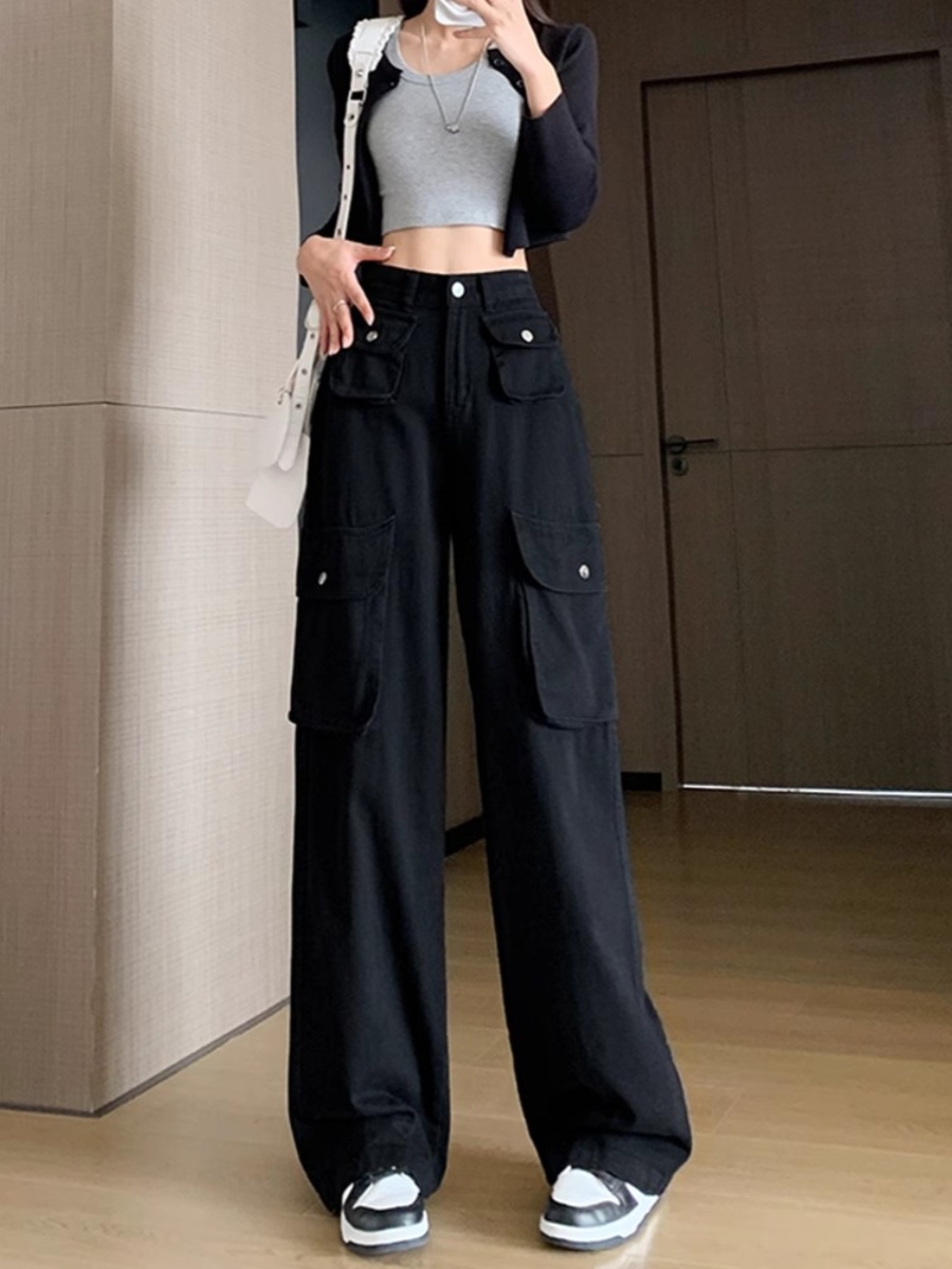 Autumn and Winter New Cargo Pants Women's American Street Stylish Niche Style Straight-leg Loose Loose Pants Casual Pants Fashion