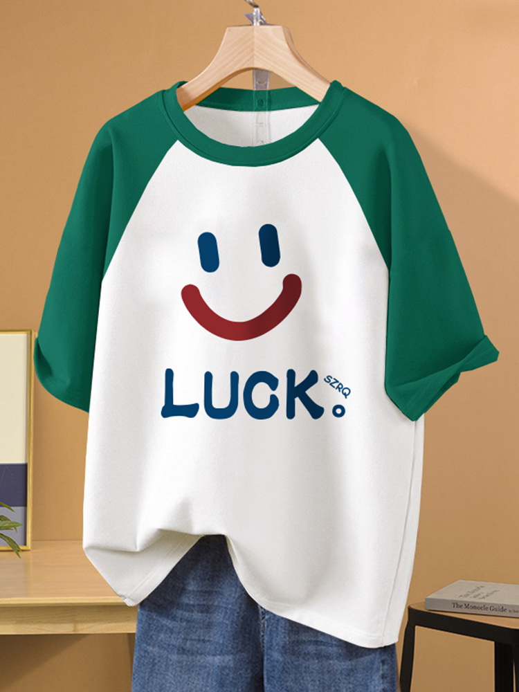 100.00kg Plus Size Ladies Raglan Sleeve T-Shirt Women's Short Sleeve 2025 Summer Stylish Small Shoulder Plus Size Loose Top Wear