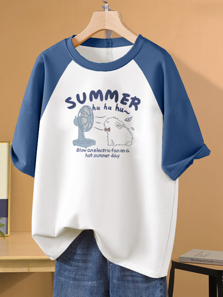 2025 Summer New Arrival Best Selling Raglan Sleeve Pure Cotton T-shirt Women's Idle Style Plus Size Plus Size Ladies Slim Looking Belly Covering Top Clothes