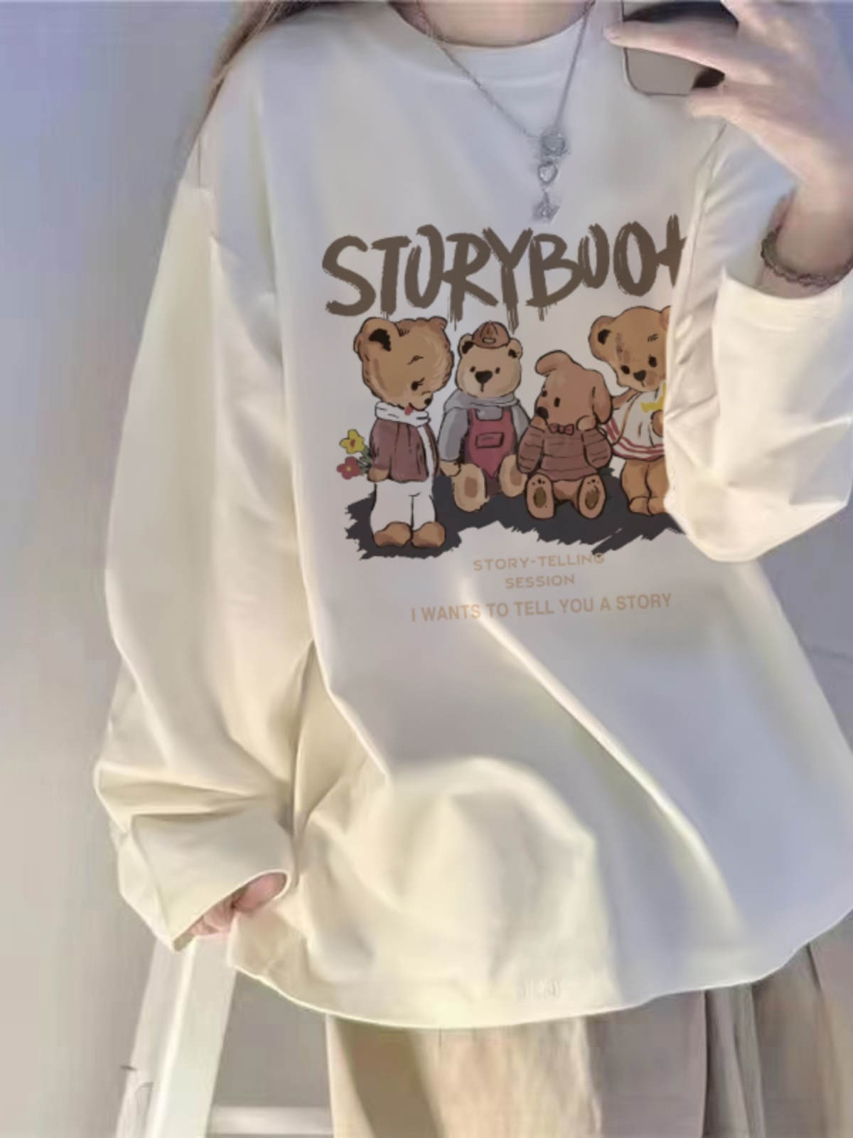 White Long Sleeve T-shirt Women's Pure Cotton Loose Bottoming Shirt Women's Inner Wear Plus Size Tops Early Spring and Autumn 2025 New Arrival Women's Clothing