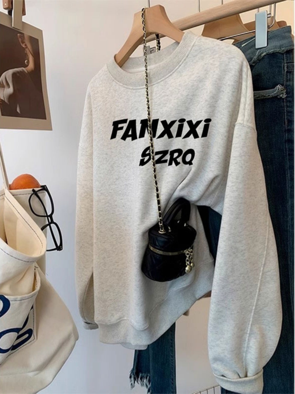 round Neck Sweatshirt Women 2025 New Arrival Plus Size Plus Size Ladies Younger Fashion Best Selling European Goods Loose Slimming Belly-Covered Outwear Tide