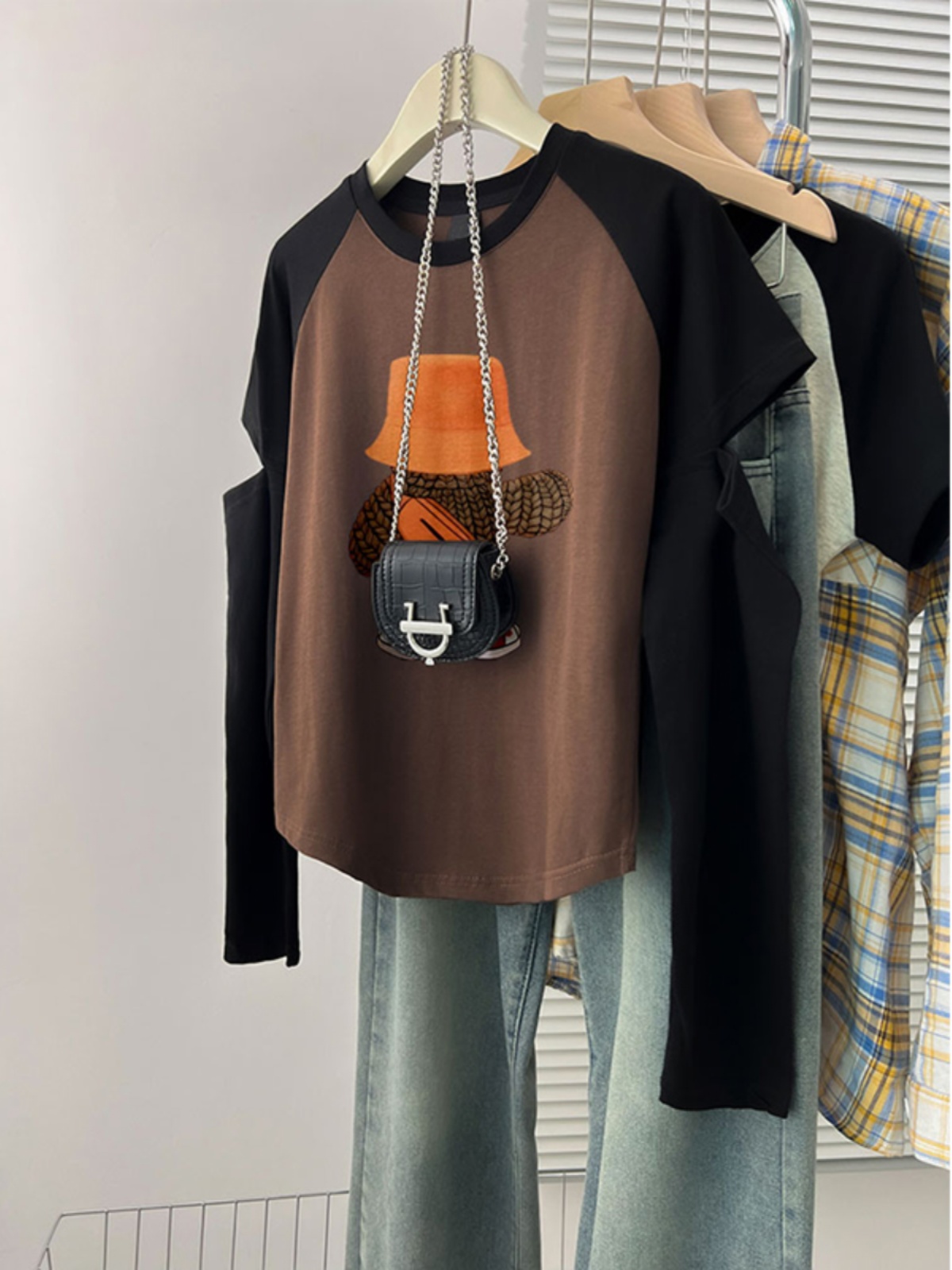 Plus Size Plus Size Ladies Stylish Irregular Long Sleeve T-Shirt Women 2025 New Arrival Autumn and Winter Slimming Raglan Bottoming Shirt Tops
