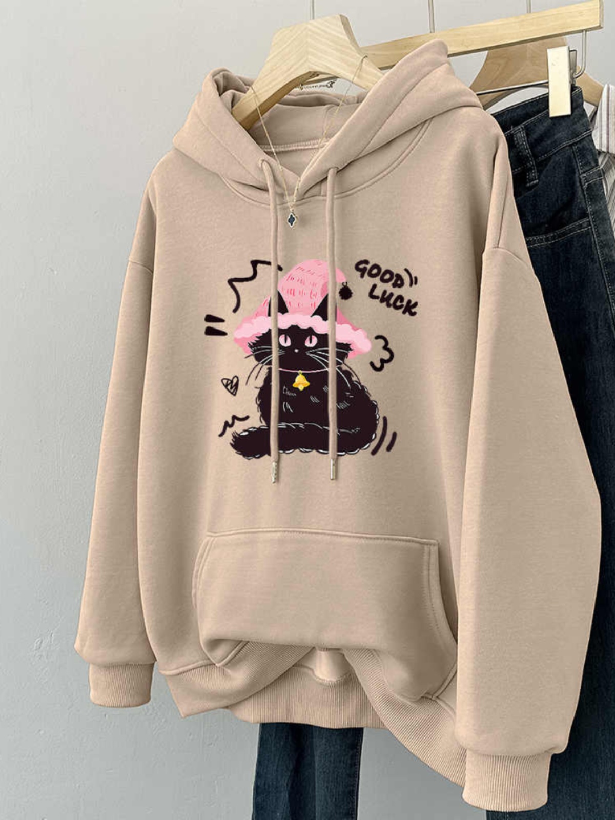Hooded Sweatshirt Women 2025 New Arrival Best Selling Fall and Winter Fleece-lined Loose and Lazy Style Oversize Plus Size Chubby Girl Jacket