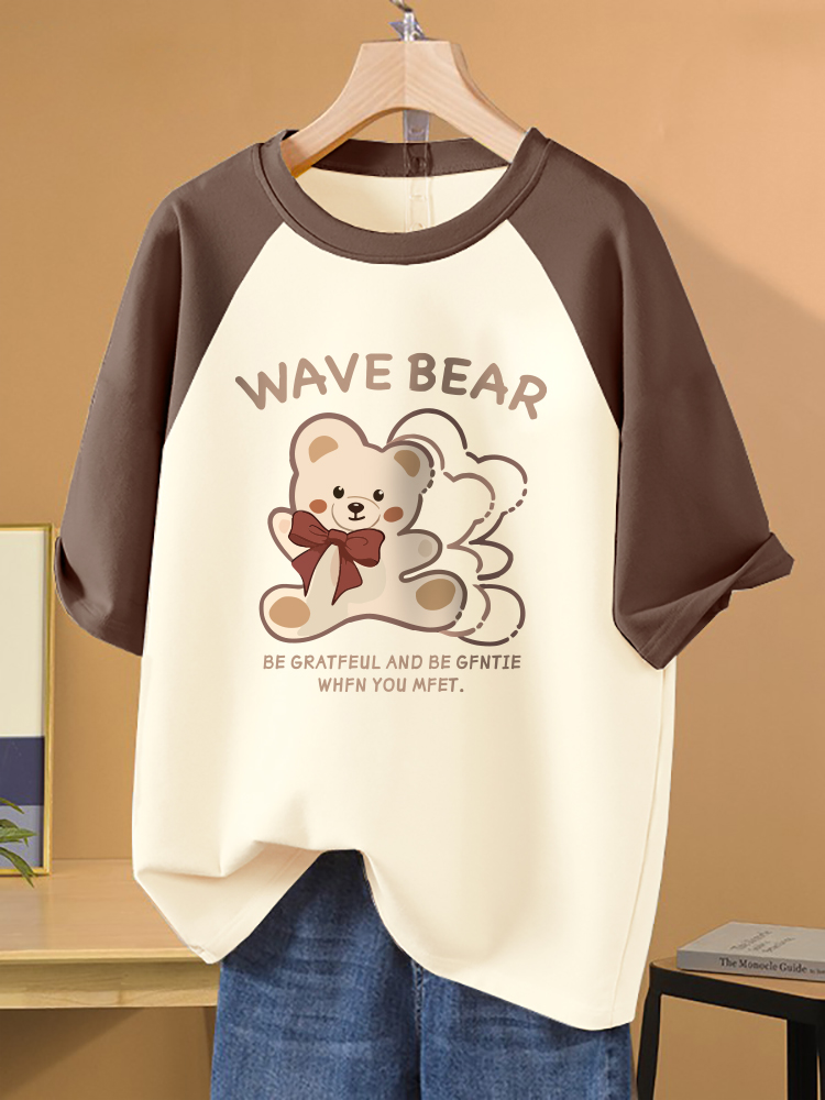 Student Pure Cotton Plus Size Oversize Belly-Covering Short Sleeve
