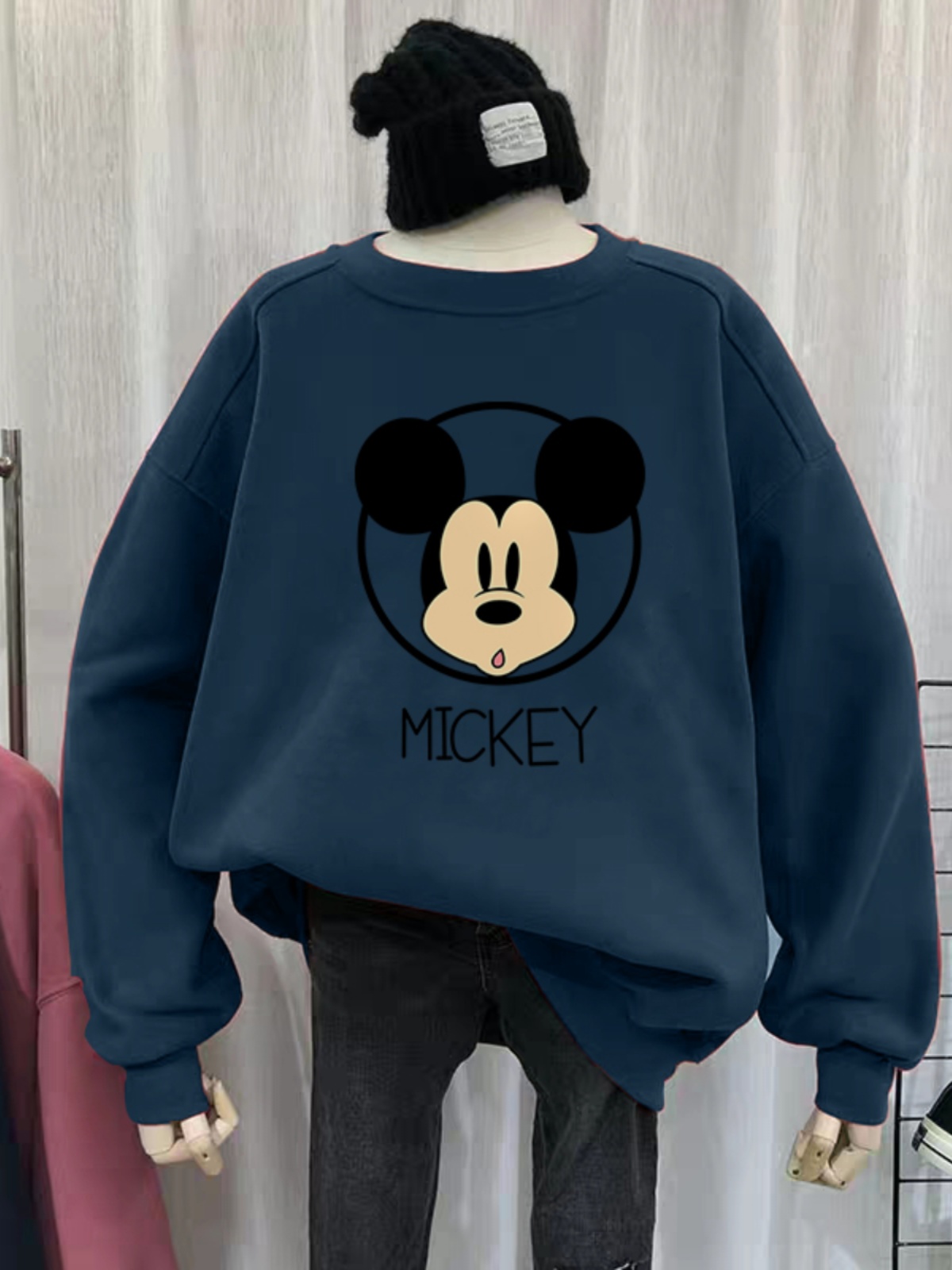 Mickey Loose Plus Size Ladies Extra Large Size Slim Looking Brushed Hoody