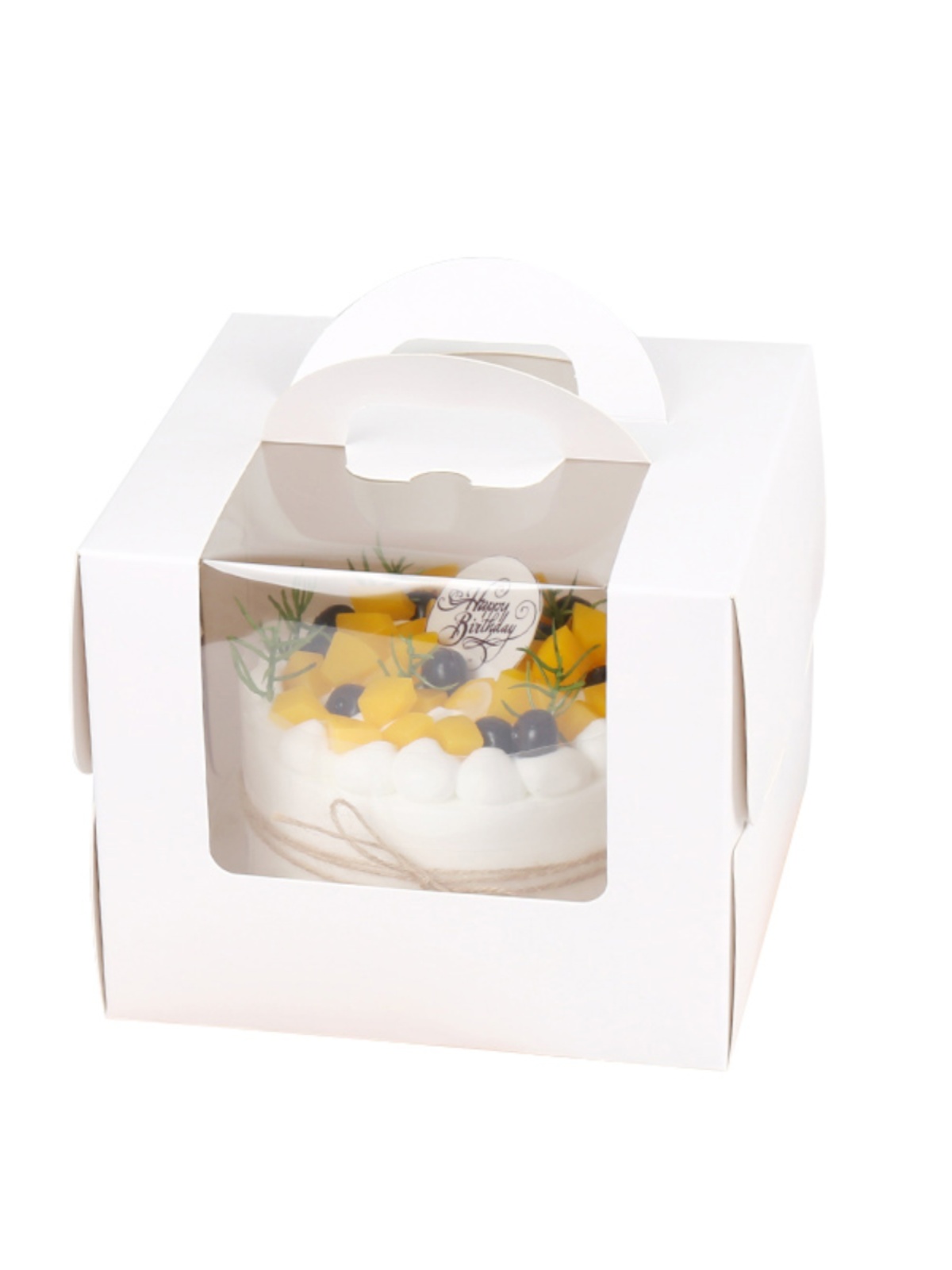 INS Style Basque Window Transparent Birthday Cake Box Packing Box 468-Inch Satchel Mousse Box Sub to-Go Box