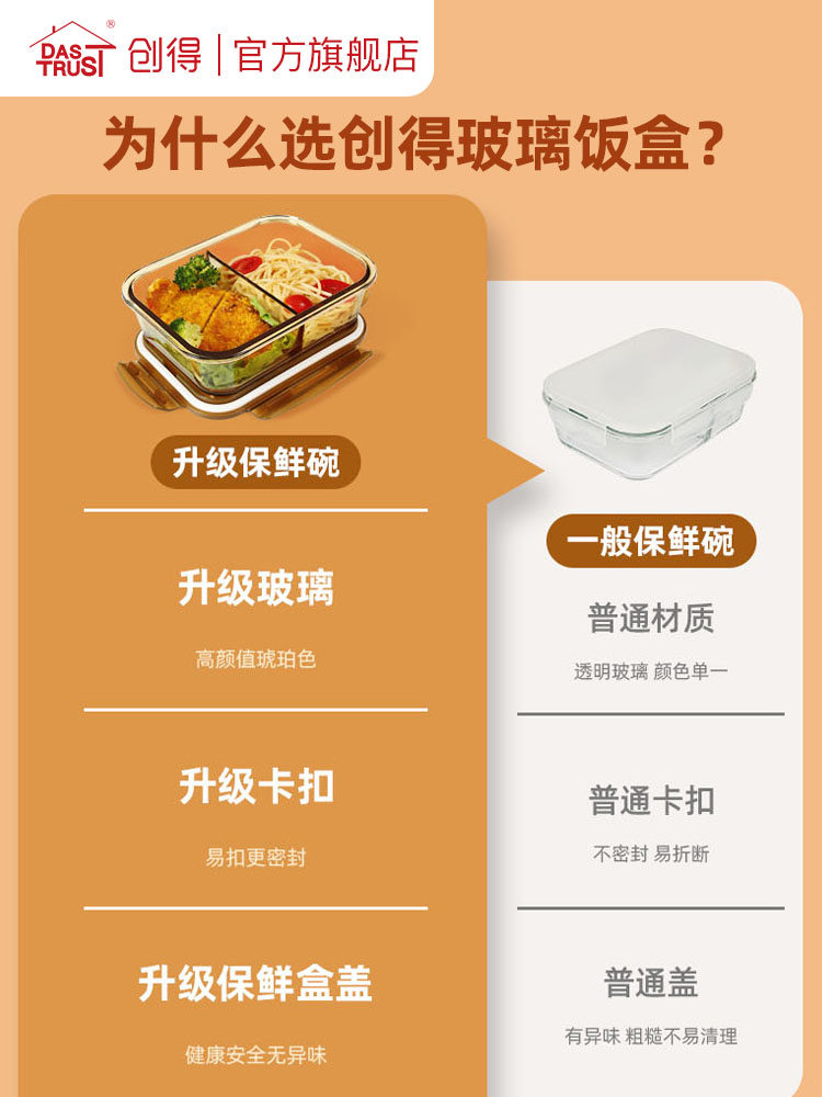 办公玻璃饭盒安全加热密封保鲜