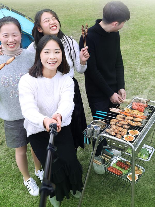 Charcoal Grill Stove Outdoor Gadget Tools Stainless Steel Shelf