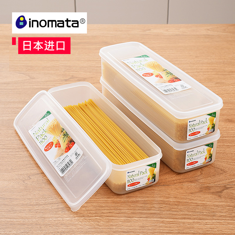 Japanese Import Inomata Noodles Crisper Noodles Storage Box Plastic Rectangular Noodles Refrigerator Storage Box