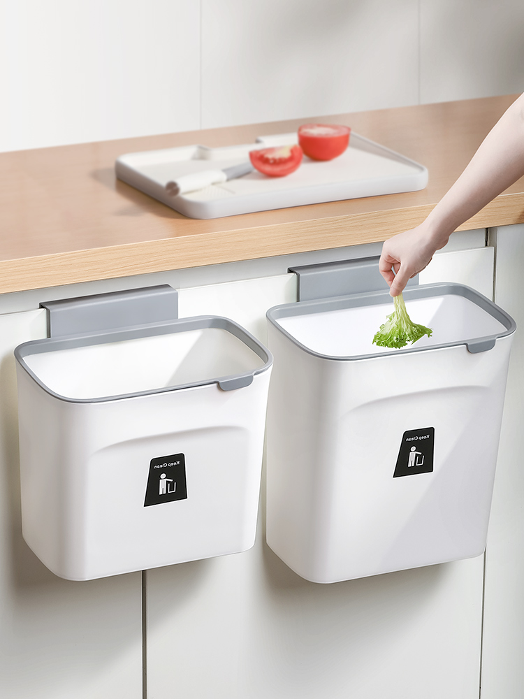 Kitchen Trash Can For Home 2023 New Arrival Hanging Cabinet Trash Can Door Toilet Storage Dedicated Wastebasket