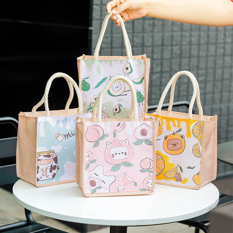 Japanese Style Xiaohongshu Ins Portable Cartoon Cloth Bag