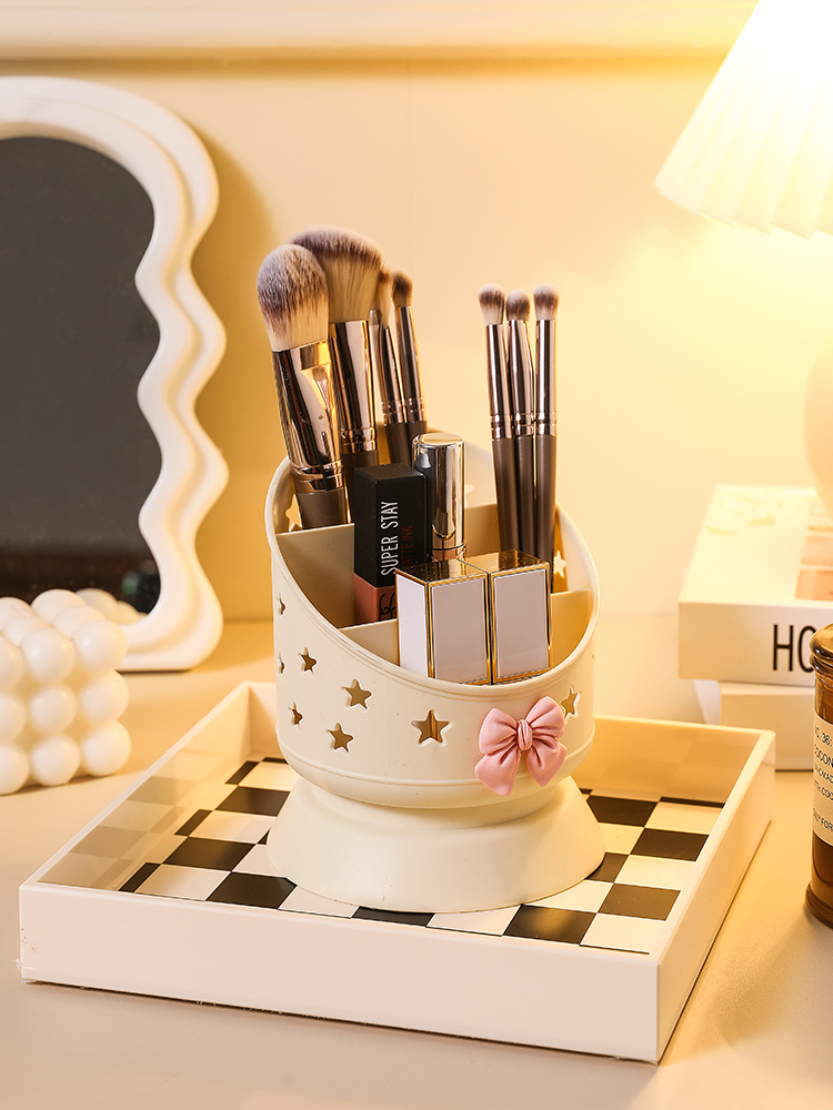 Pen Holder Cute Girl Storage Box Kids Stationery Office Desk Surface Panel Multifunctional Makeup Brush Cylindrical Storage Container