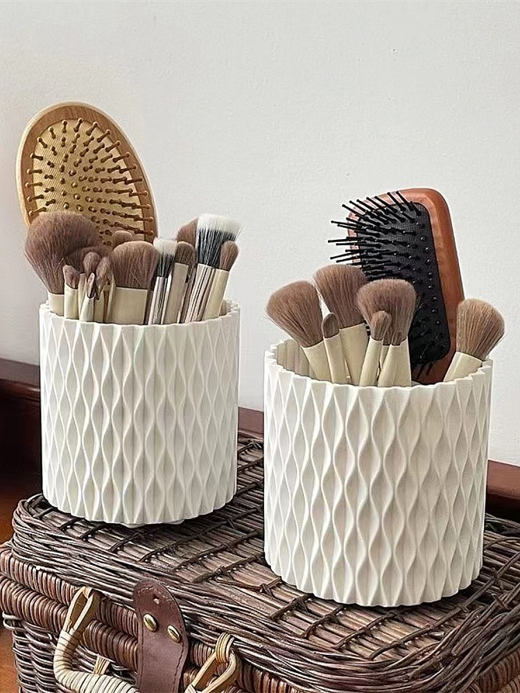 360 Rotate Makeup Brush Storage Tube Eyeshadow Brush Barrel Dressing Table Storage Rack Student Desktop Pen Holder Storage Box