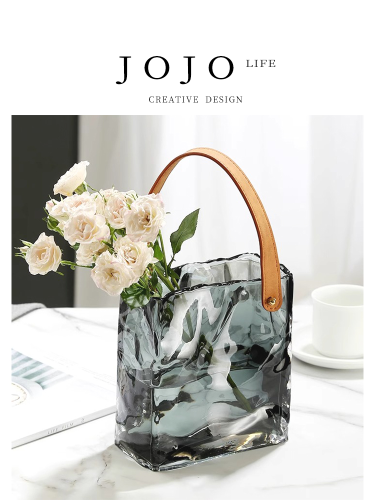 Jojo's L. Pd. Cloud. Vase For Home Light Luxury and Simplicity Satchel Glass Bottle Hydroponic Flower Arrangement