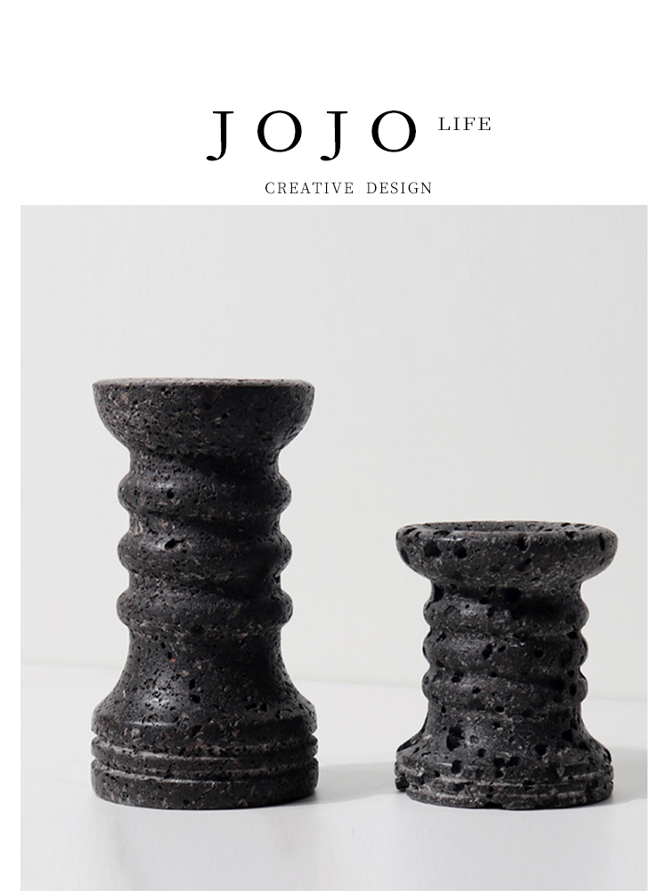 Jojo's L. Pd. Tumon. European Entry Lux Natural Marble round Candlestick Decoration