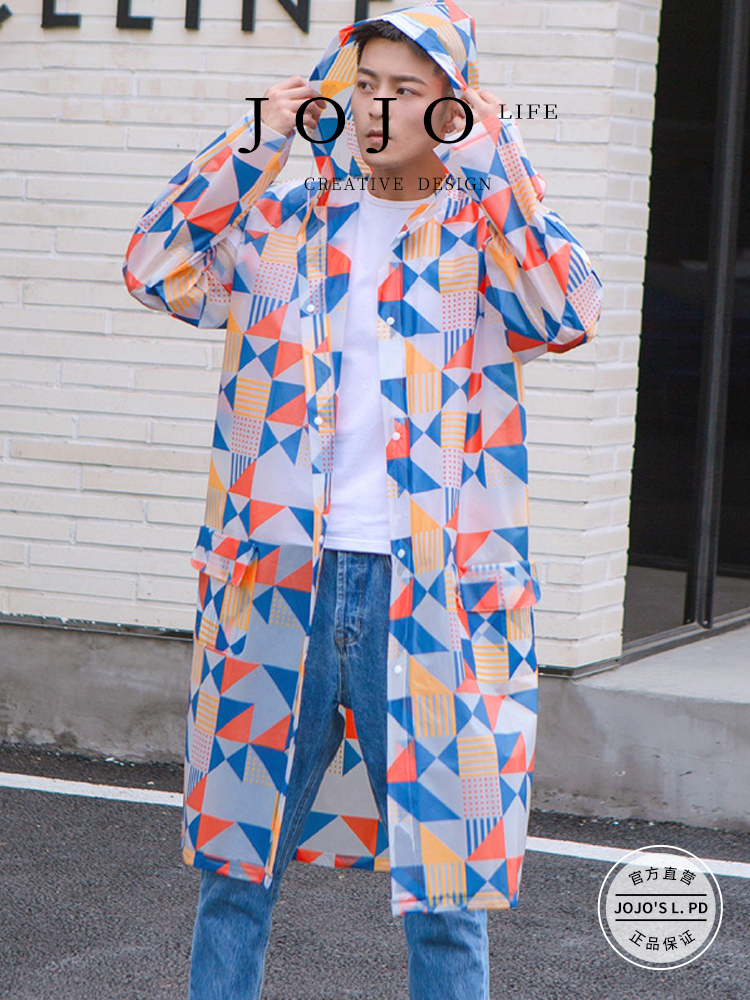 Jojo's L. Pd. Mr. Grocery. Raincoat New Arrival Thickened Cycling Outdoor Hiking Print | Shu Man