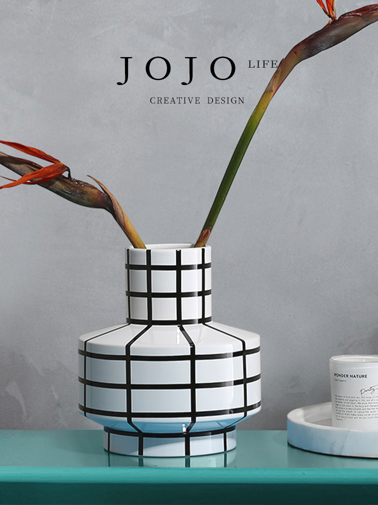 Jojo's L. Pd. Partition. Vase Ceramic Nordic Simple Geometric Lines High-End | Partition