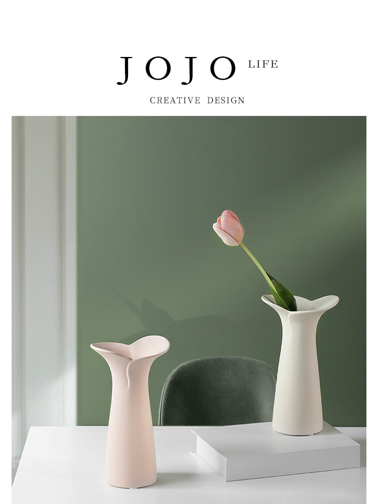 Jojo's L. Pd. Flashy. Vase Nordic Instagram Style Morandi Ceramic Petal Decoration Home Decoration Flashy